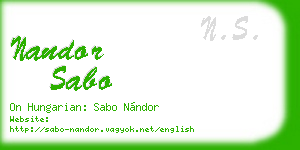nandor sabo business card