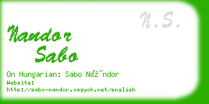 nandor sabo business card
